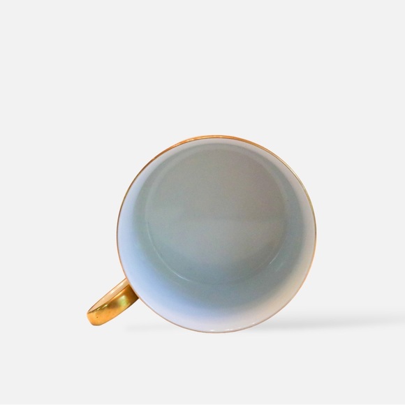 (Rare) Faberge | Flat Teacup & Saucer Fine China Set—Luxembourg Green